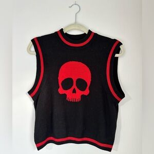 Hot Topic Red Skull Girls Sweater Vest